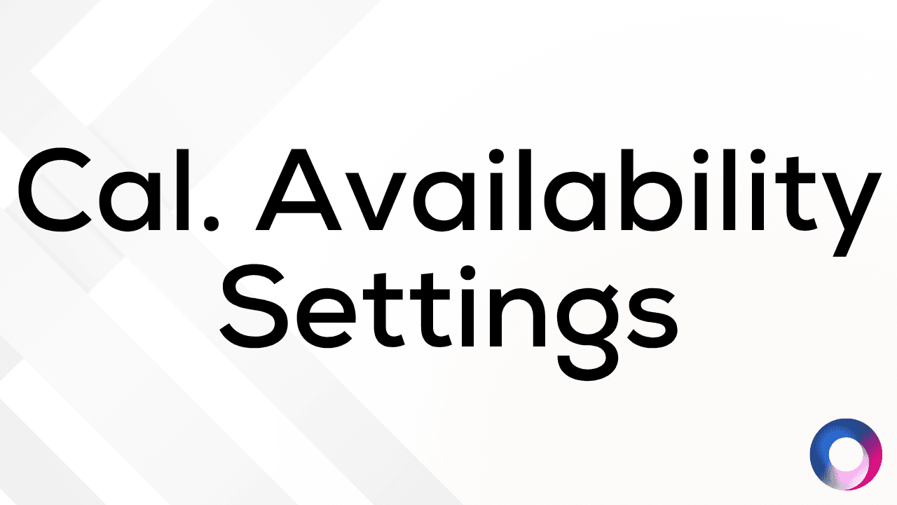 Availability Settings